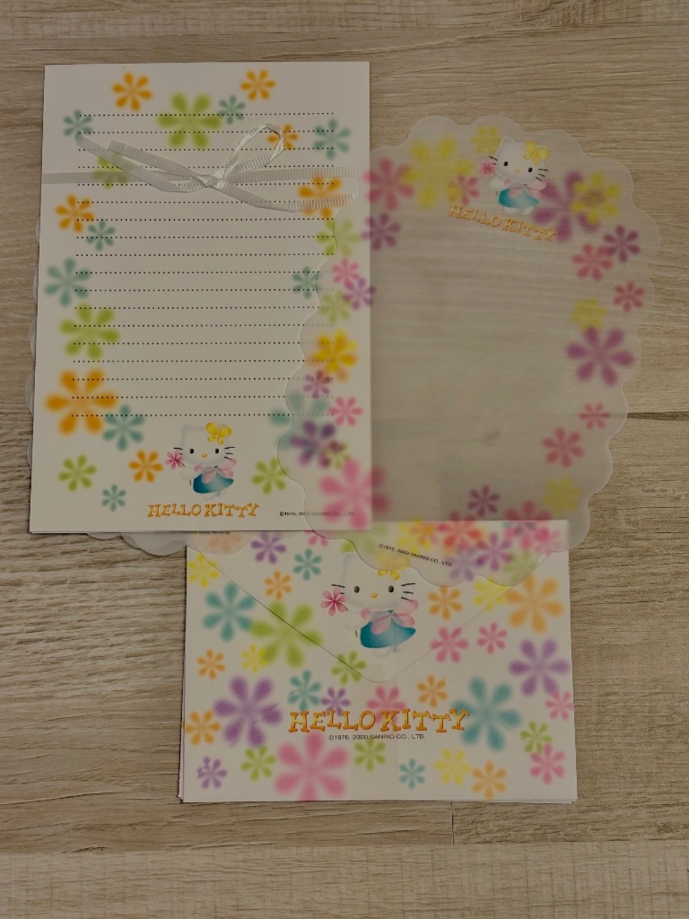 Vintage Sanrio Hello Kitty Angel Y2K Stationary Postcard Letter Set 2000 Read